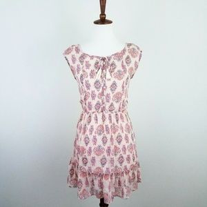 Hollister Ikat Button Up Ruffle Dress